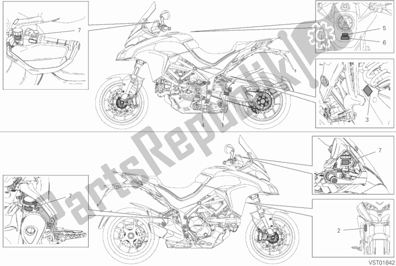 All parts for the Label, Warning of the Ducati Multistrada 1260 S Touring 2020